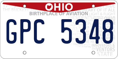 OH license plate GPC5348