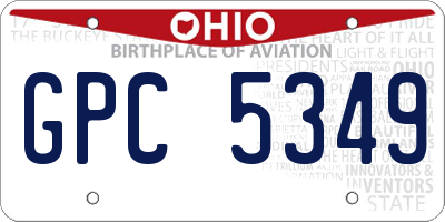 OH license plate GPC5349