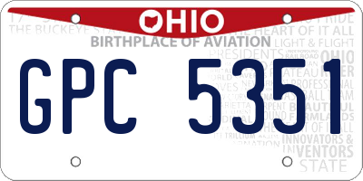 OH license plate GPC5351