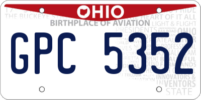 OH license plate GPC5352
