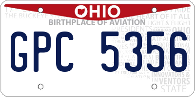 OH license plate GPC5356