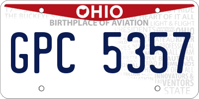 OH license plate GPC5357