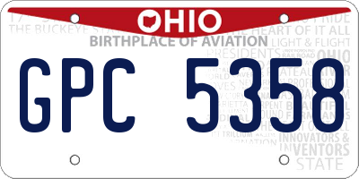 OH license plate GPC5358