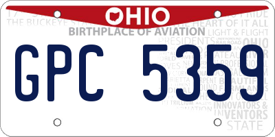 OH license plate GPC5359