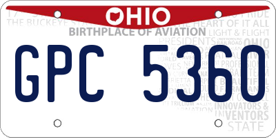 OH license plate GPC5360