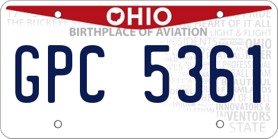 OH license plate GPC5361