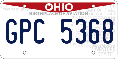 OH license plate GPC5368