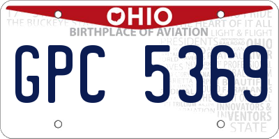 OH license plate GPC5369