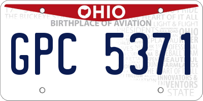 OH license plate GPC5371