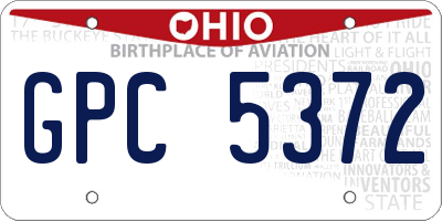 OH license plate GPC5372