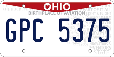 OH license plate GPC5375
