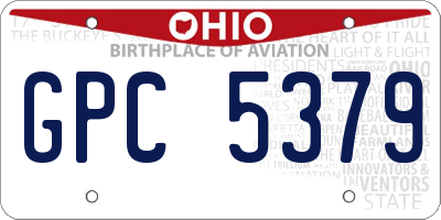 OH license plate GPC5379