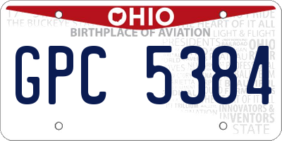 OH license plate GPC5384