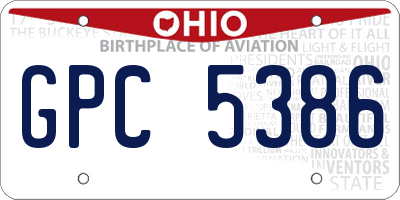 OH license plate GPC5386