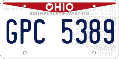 OH license plate GPC5389