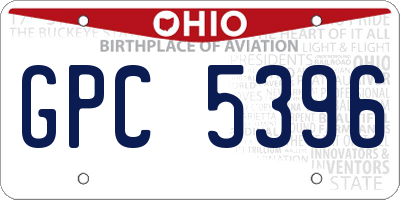 OH license plate GPC5396