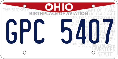 OH license plate GPC5407