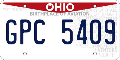 OH license plate GPC5409