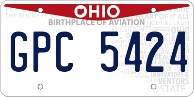 OH license plate GPC5424