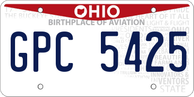 OH license plate GPC5425
