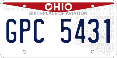 OH license plate GPC5431