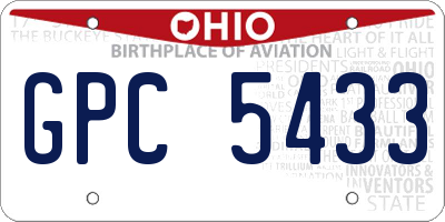 OH license plate GPC5433
