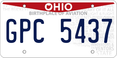 OH license plate GPC5437