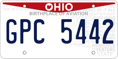 OH license plate GPC5442
