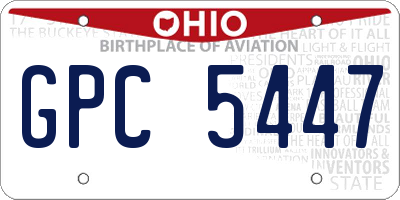 OH license plate GPC5447