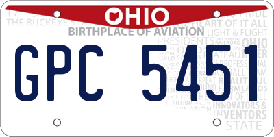 OH license plate GPC5451