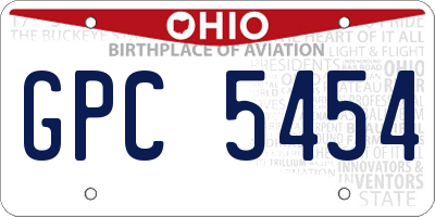 OH license plate GPC5454