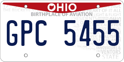OH license plate GPC5455