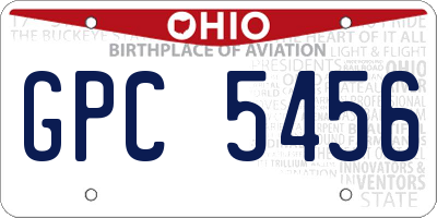 OH license plate GPC5456