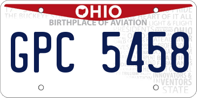 OH license plate GPC5458