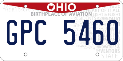 OH license plate GPC5460