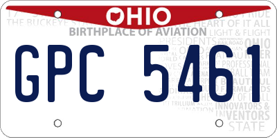 OH license plate GPC5461
