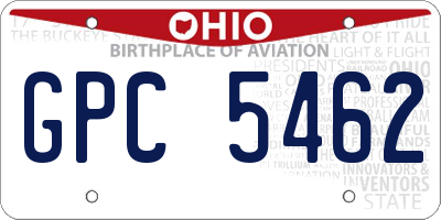 OH license plate GPC5462