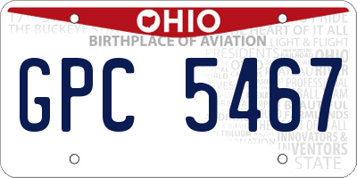 OH license plate GPC5467