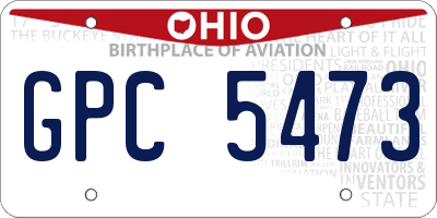 OH license plate GPC5473