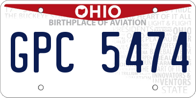 OH license plate GPC5474