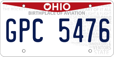 OH license plate GPC5476