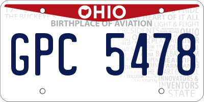 OH license plate GPC5478