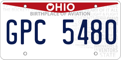 OH license plate GPC5480