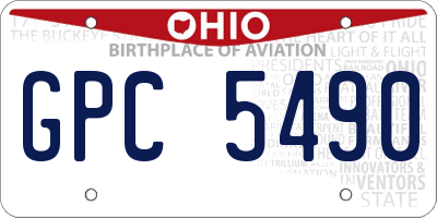 OH license plate GPC5490