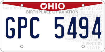 OH license plate GPC5494