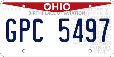 OH license plate GPC5497