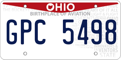 OH license plate GPC5498