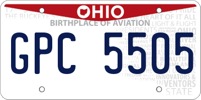 OH license plate GPC5505
