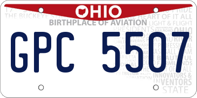 OH license plate GPC5507