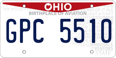 OH license plate GPC5510